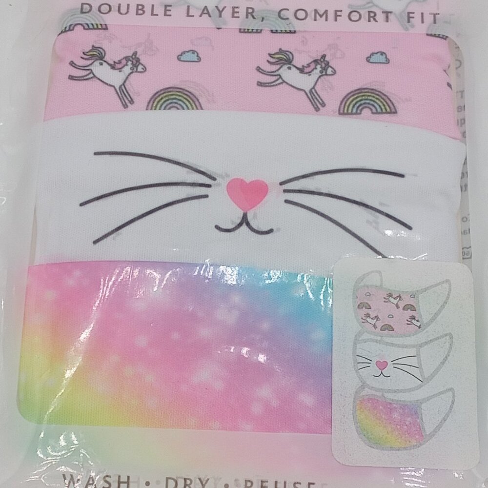 New 3 Pack Kids Face Covers Masks